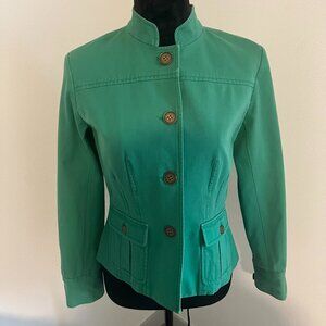 Doncaster Sport Womens Jacket Mandarin Sz 2 Kelly Green Retro Workwear Fitted